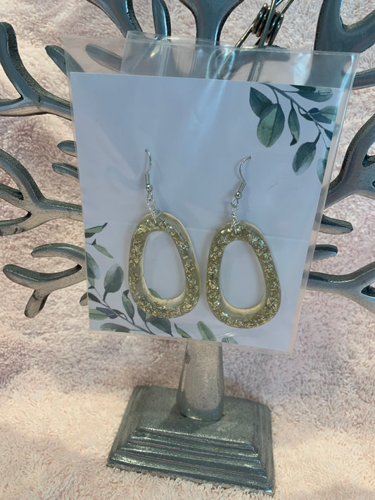 Oval gold sparkles' earrings