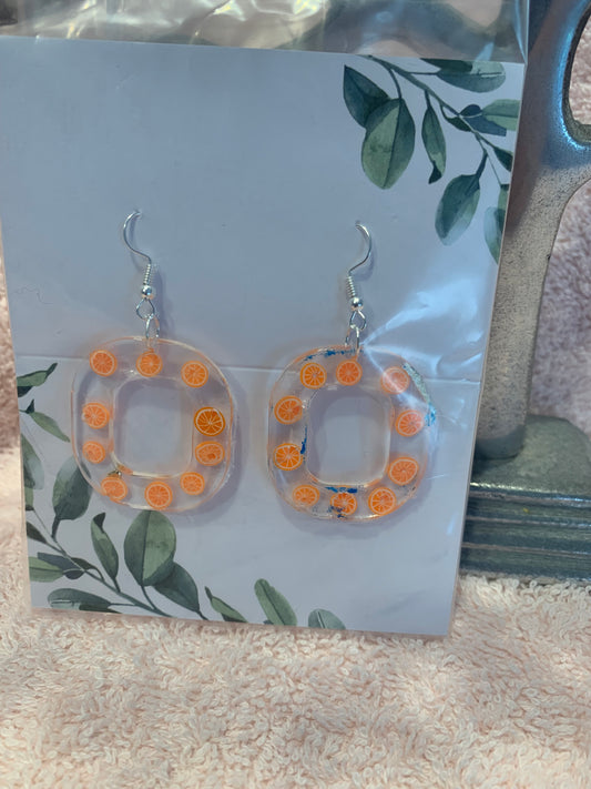 Squares of Oranges earrings