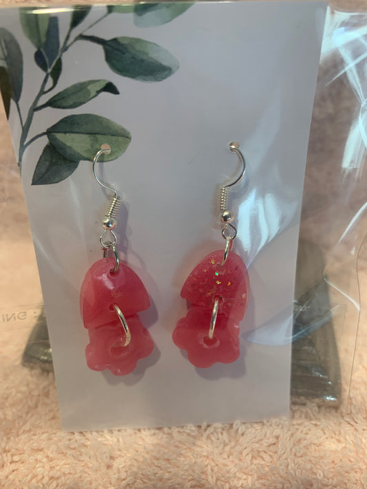 Just for the little ones earrings pink sparkles' drops