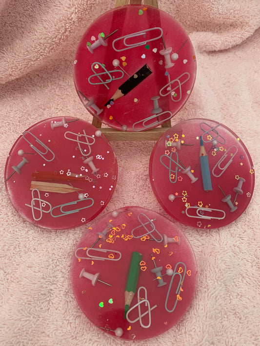 Coaster Pink Teachers choice set of 4