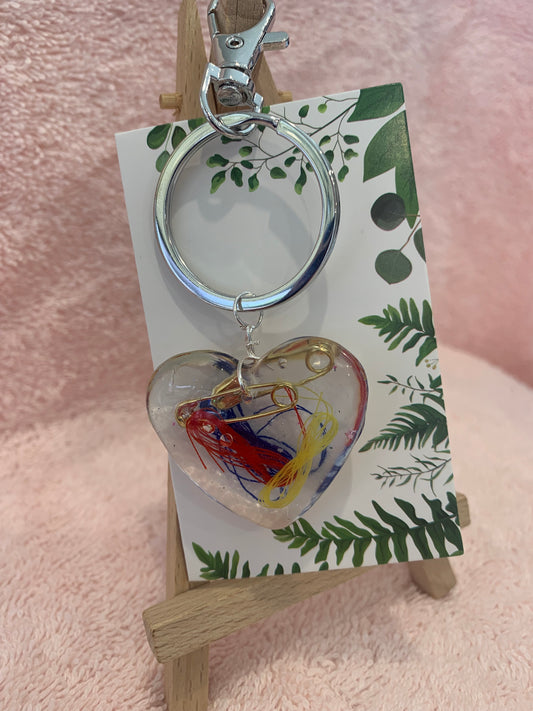 Key ring with clip "heart of sewing "