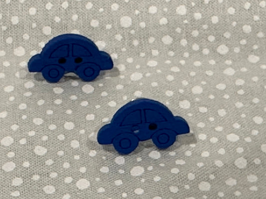 Just to cute earrings "blue buzz box cars”