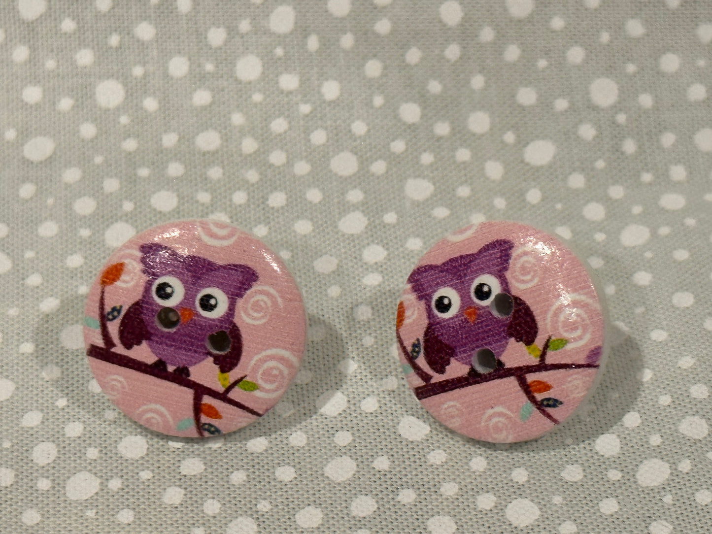 Just for the little ones or just crazy about owls earrings "Light Pink Owls"