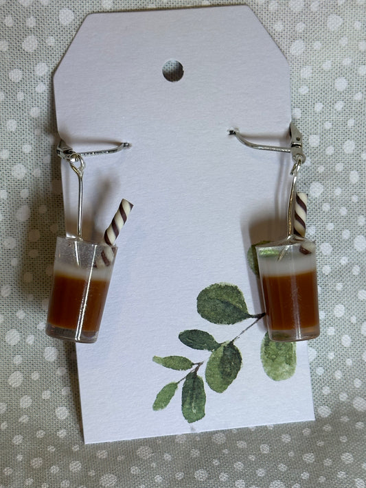 Amazing drink earrings “Chocolate Milkshake”